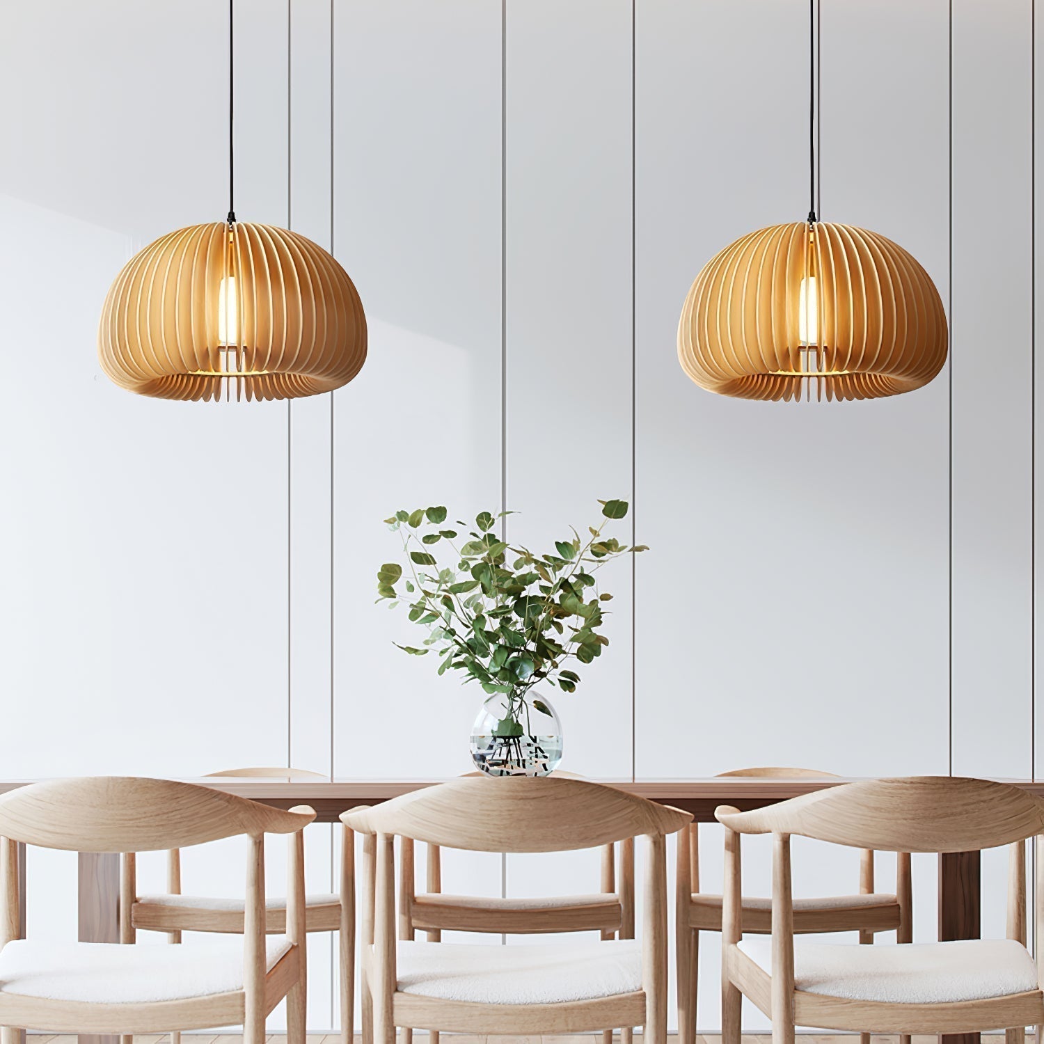Solara Lampe Suspendue en Bois Dôme Citrouille Nordic - Neutralighting