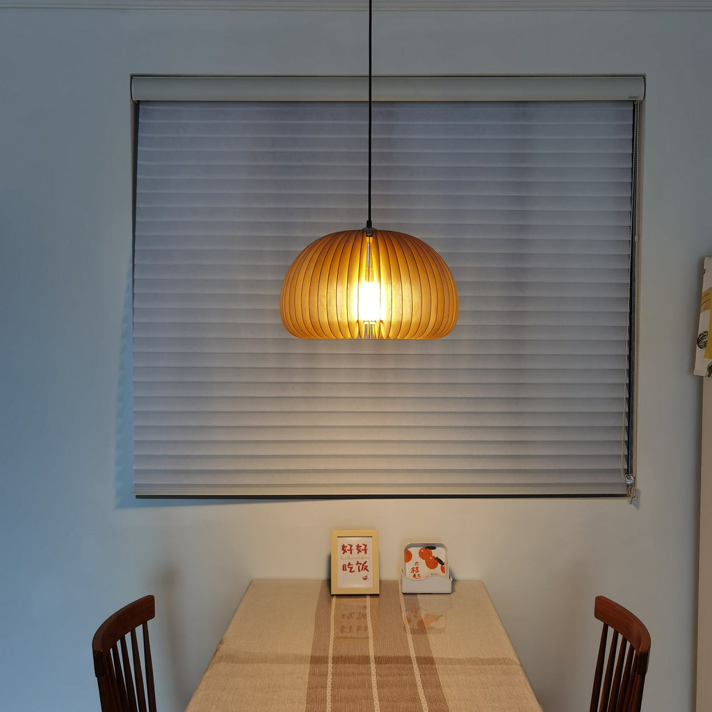 Solara Lampe Suspendue en Bois Dôme Citrouille Nordic - Neutralighting