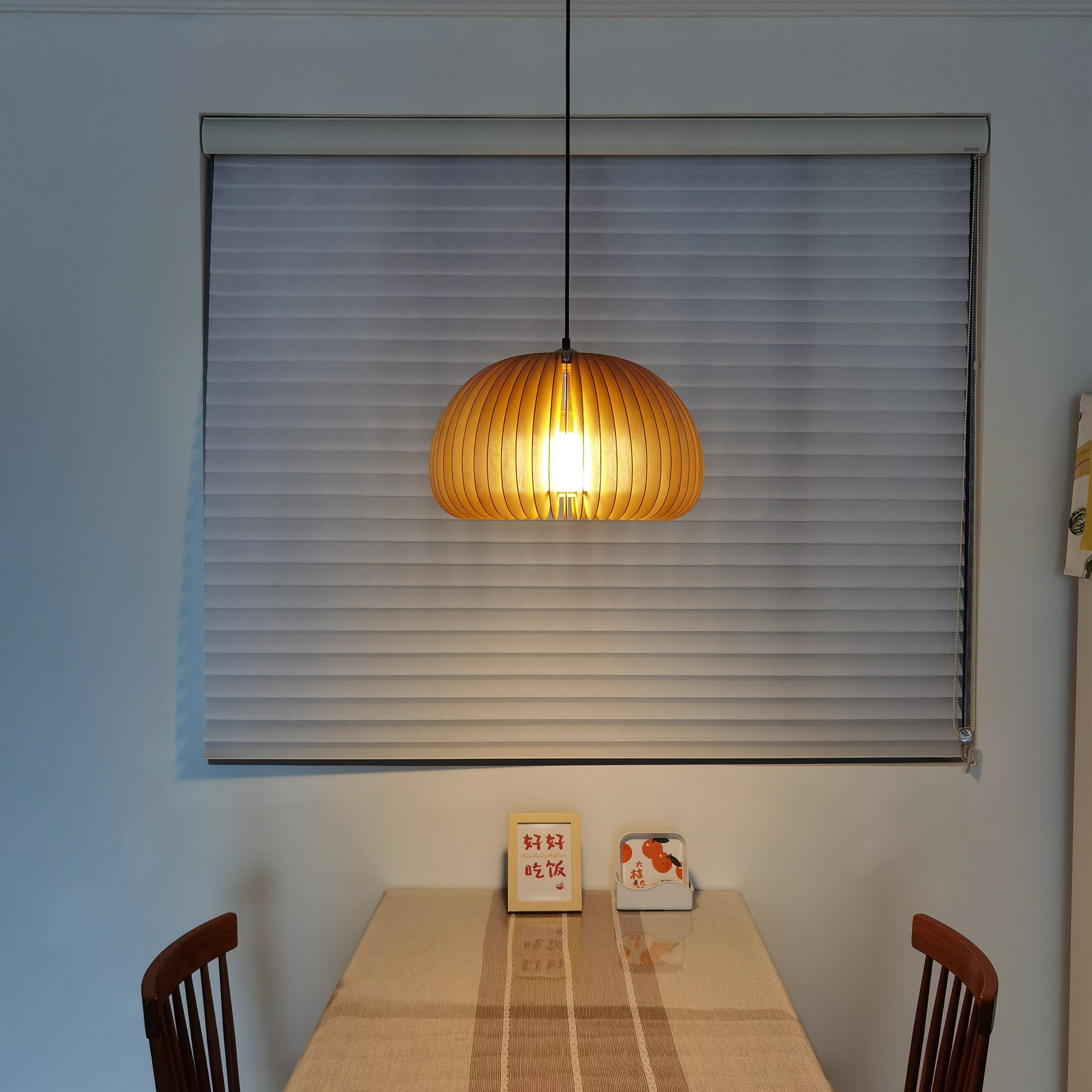 Solara Lampe Suspendue en Bois Dôme Citrouille Nordic - Neutralighting