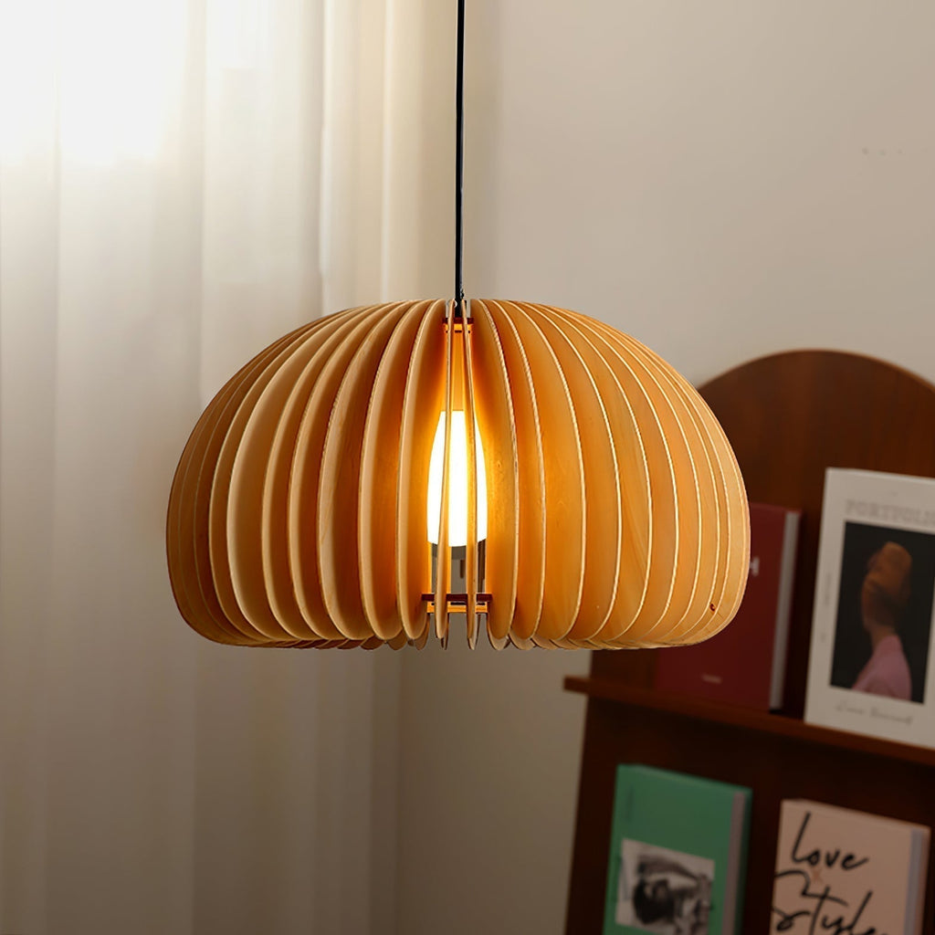 Solara Lampe Suspendue en Bois Dôme Citrouille Nordic - Neutralighting