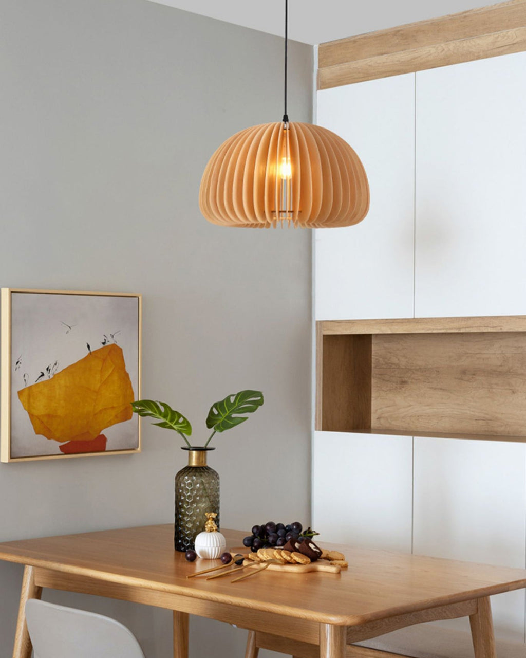 Solara Lampe Suspendue en Bois Dôme Citrouille Nordic - Neutralighting