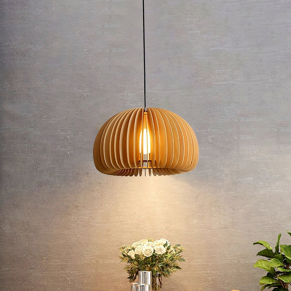 Solara Lampe Suspendue en Bois Dôme Citrouille Nordic - Neutralighting