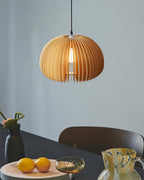 Solara Lampe Suspendue en Bois Dôme Citrouille Nordic - Neutralighting