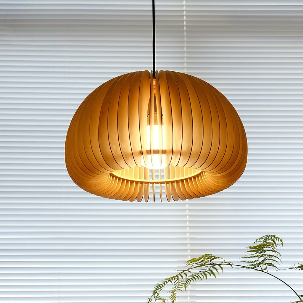 Solara Lampe Suspendue en Bois Dôme Citrouille Nordic - Neutralighting