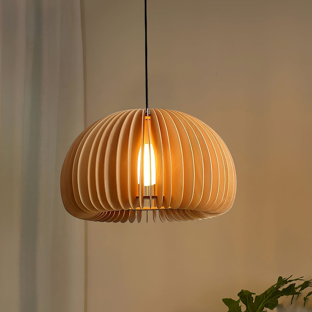 Solara Lampe Suspendue en Bois Dôme Citrouille Nordic - Neutralighting