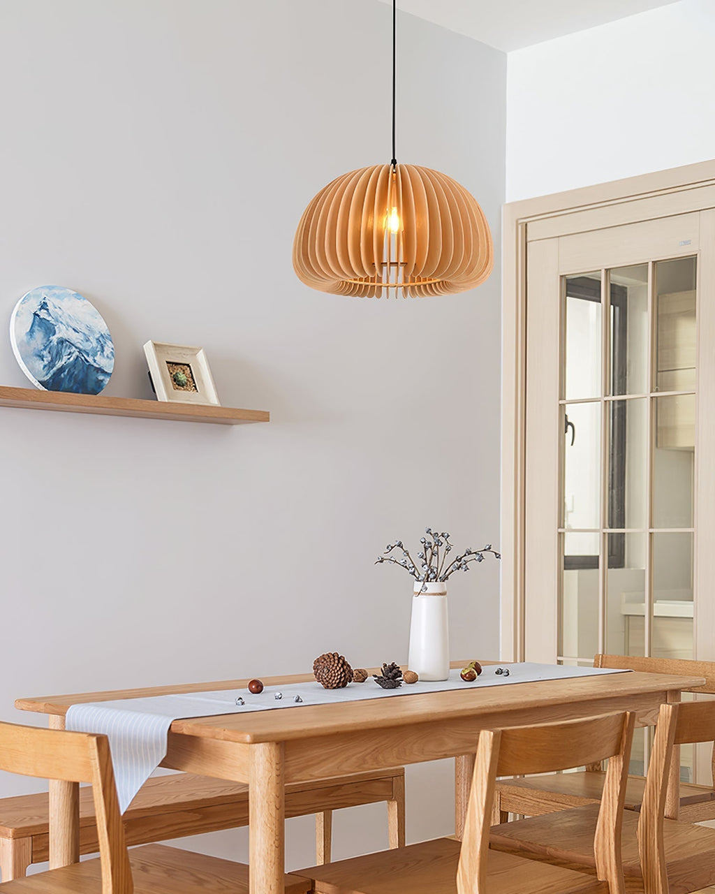 Solara Lampe Suspendue en Bois Dôme Citrouille Nordic - Neutralighting