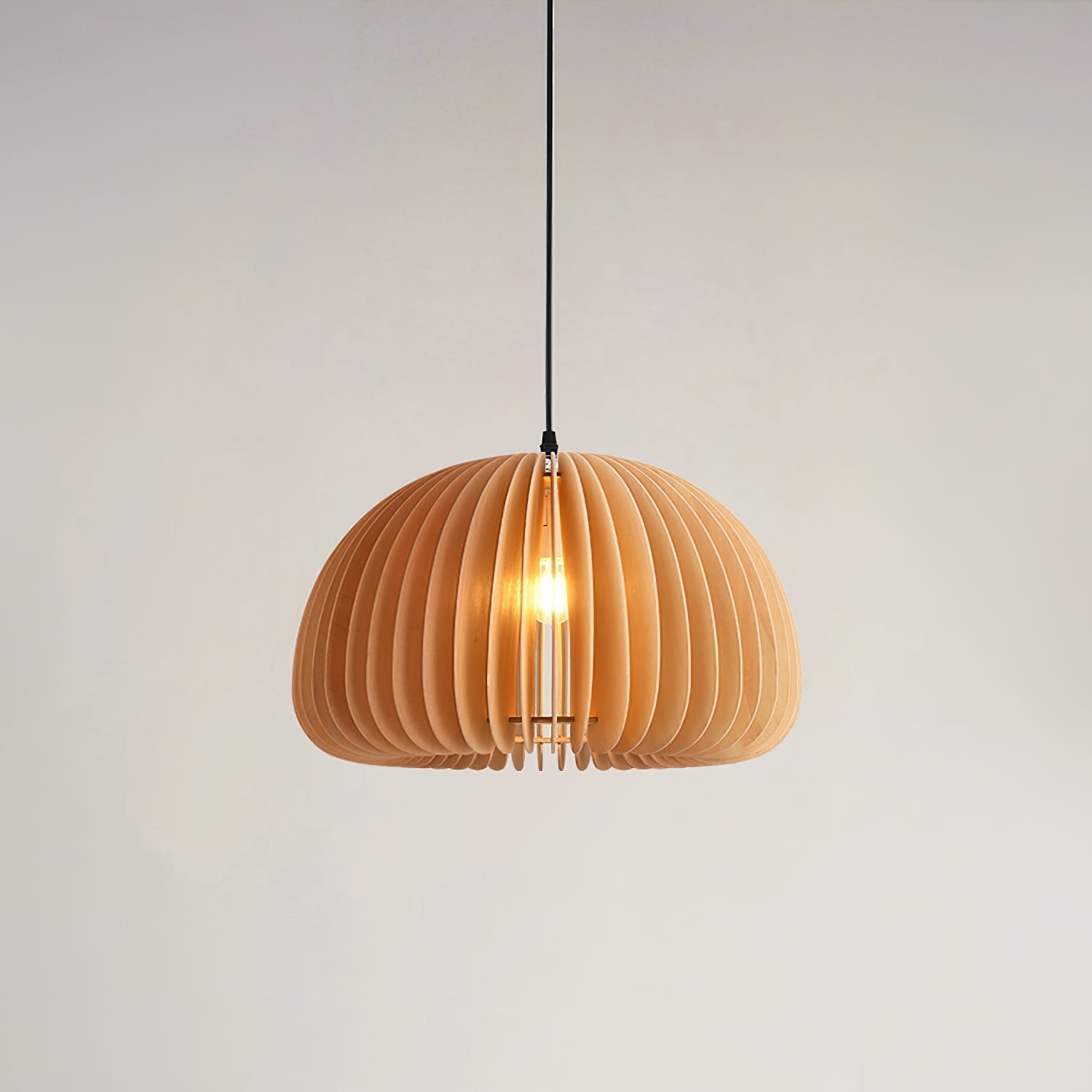 Solara Lampe Suspendue en Bois Dôme Citrouille Nordic - Neutralighting