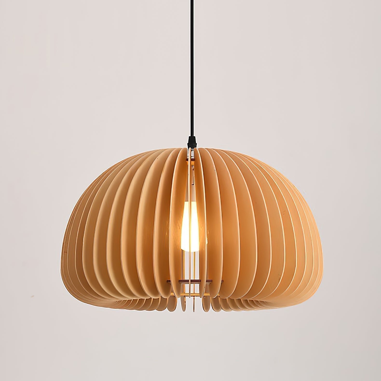 Solara Lampe Suspendue en Bois Dôme Citrouille Nordic - Neutralighting