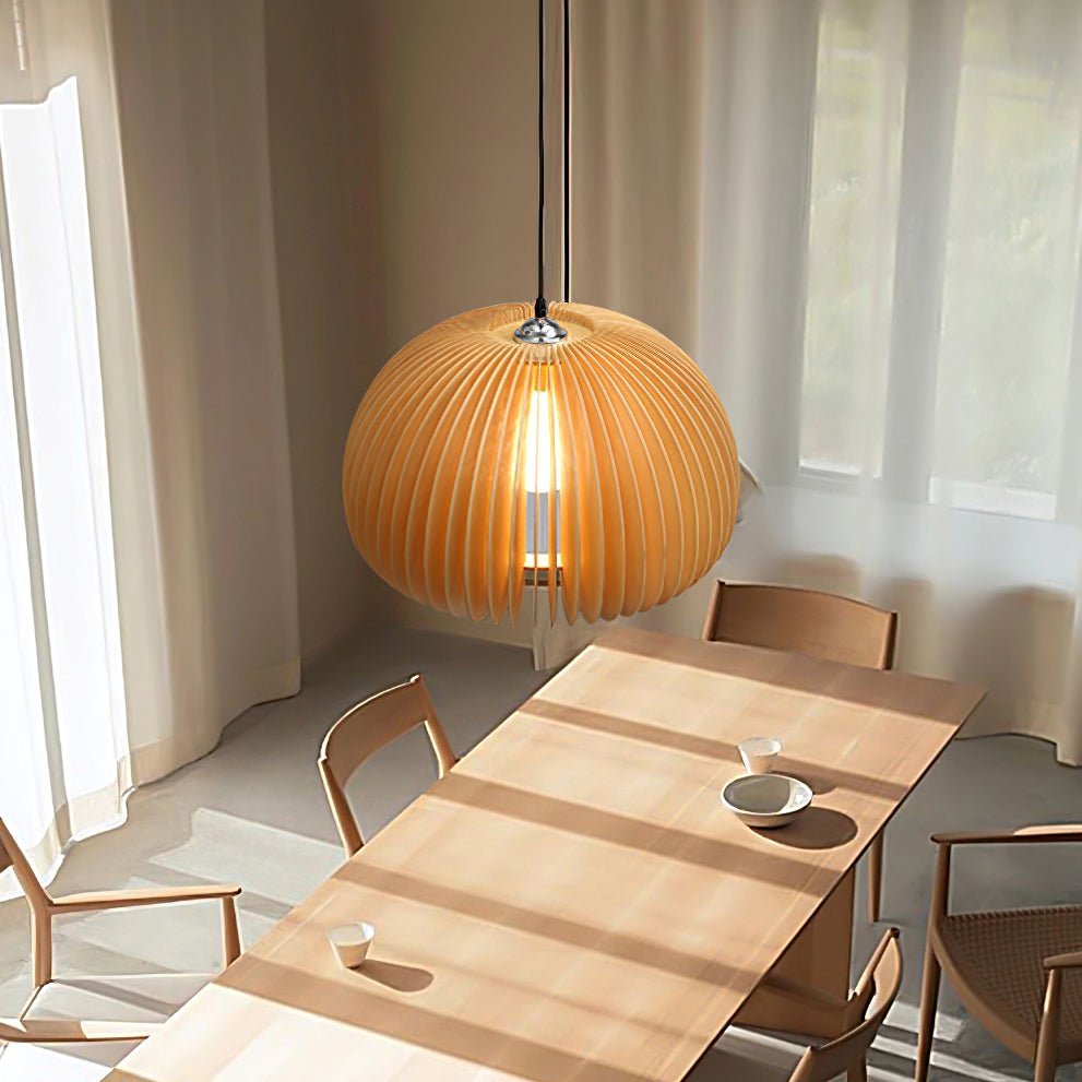 Solara Lampe Suspendue en Bois Dôme Citrouille Nordic - Neutralighting