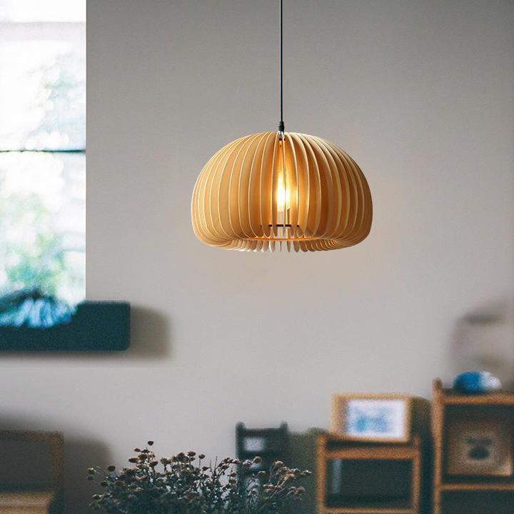 Solara Lampe Suspendue en Bois Dôme Citrouille Nordic - Neutralighting