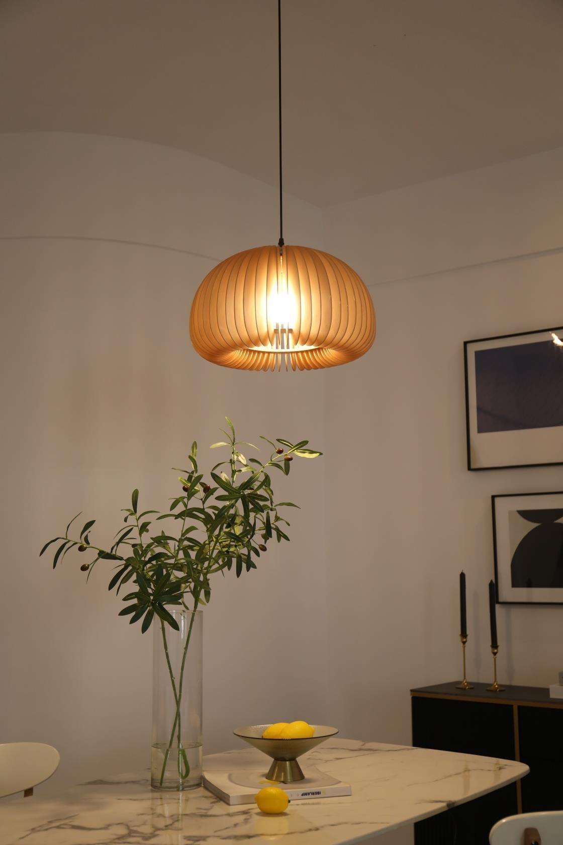 Solara Lampe Suspendue en Bois Dôme Citrouille Nordic - Neutralighting