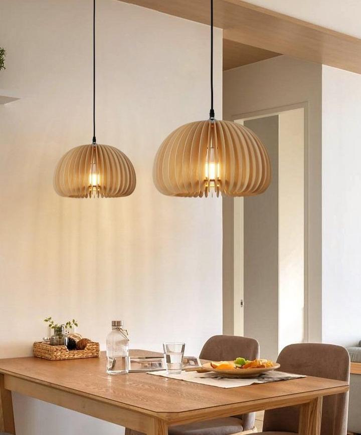Solara Lampe Suspendue en Bois Dôme Citrouille Nordic - Neutralighting