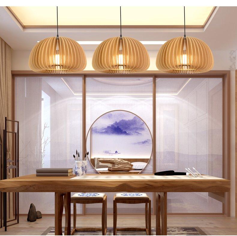 Solara Lampe Suspendue en Bois Dôme Citrouille Nordic - Neutralighting