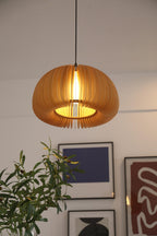 Solara Lampe Suspendue en Bois Dôme Citrouille Nordic - Neutralighting