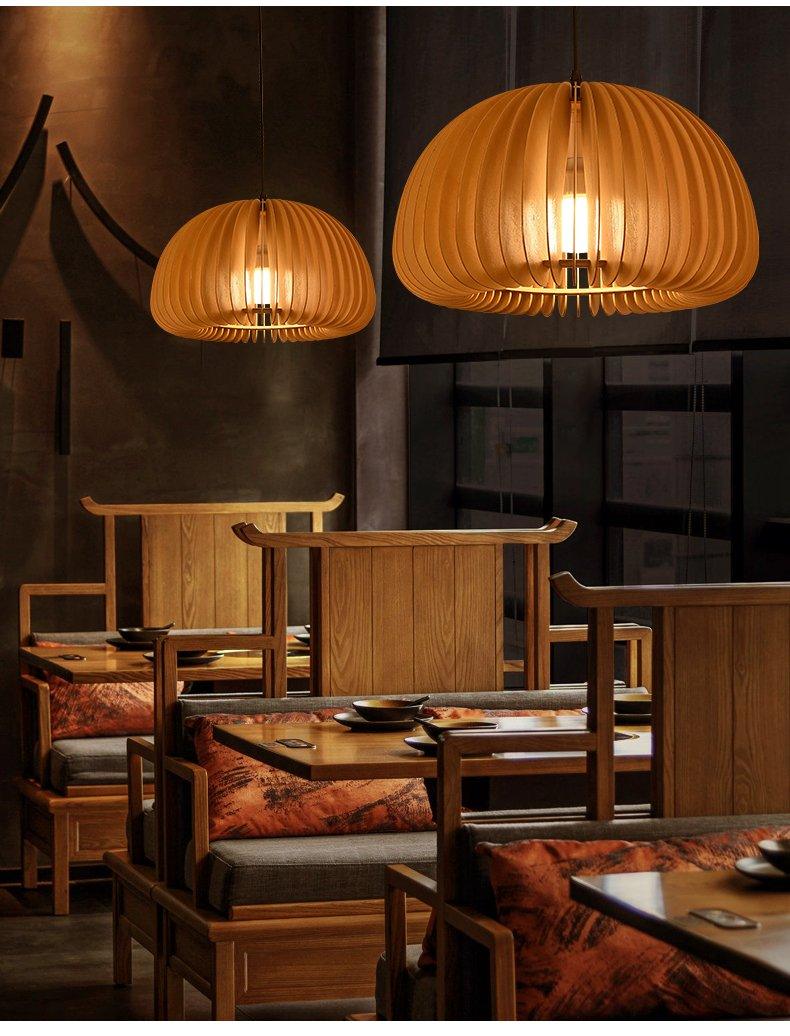 Solara Lampe Suspendue en Bois Dôme Citrouille Nordic - Neutralighting