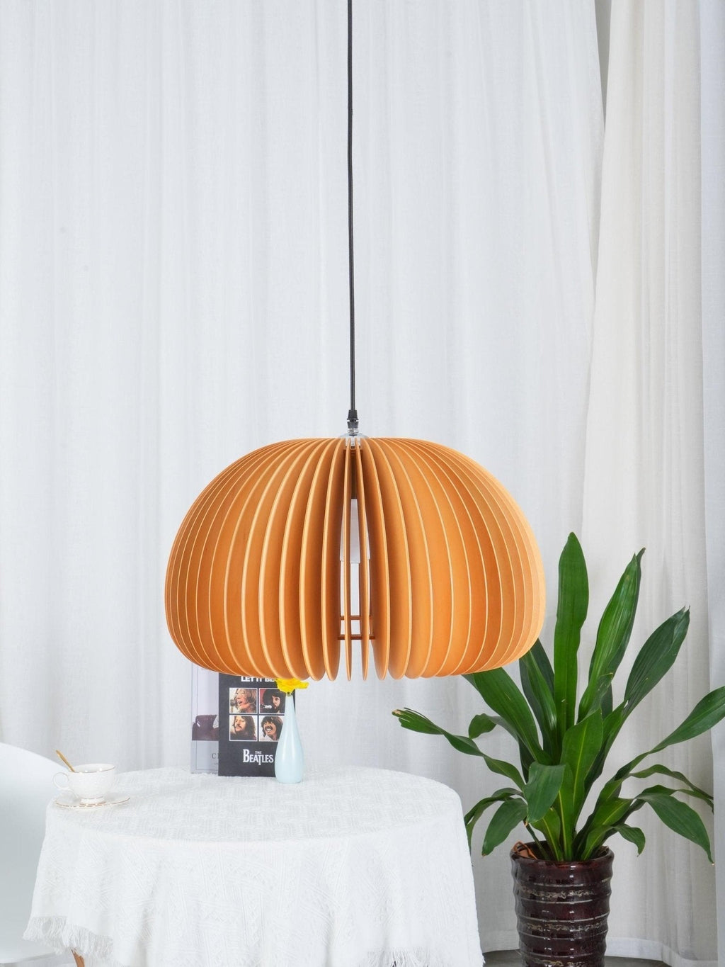 Solara Lampe Suspendue en Bois Dôme Citrouille Nordic - Neutralighting