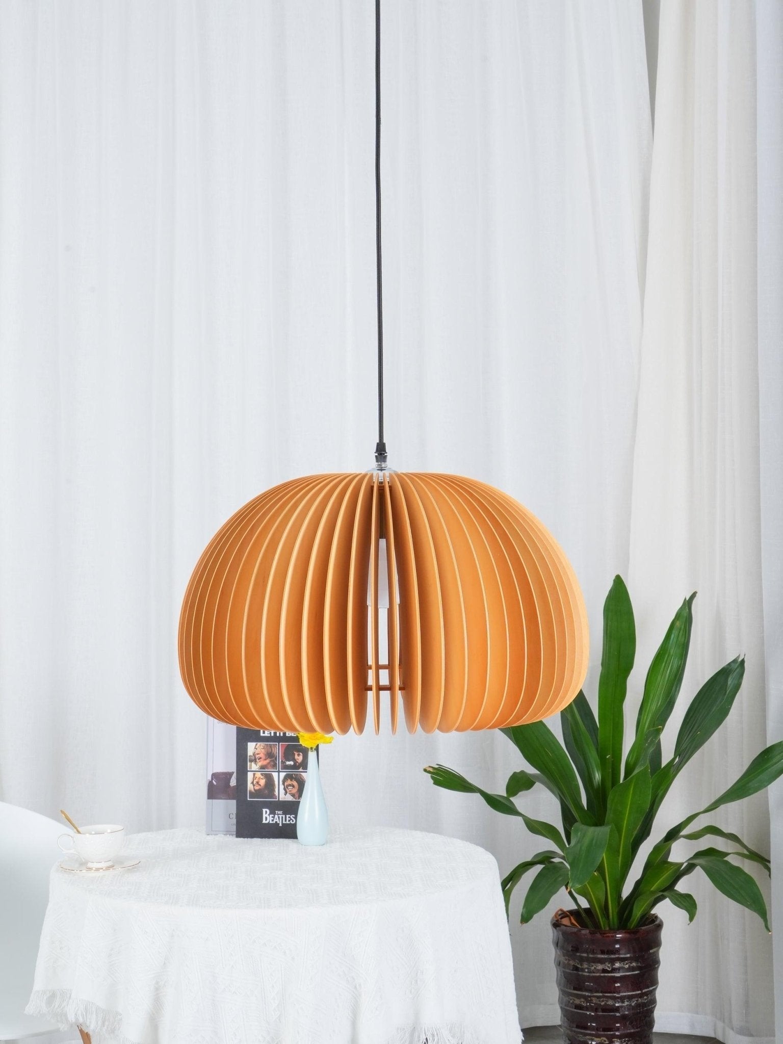 Solara Lampe Suspendue en Bois Dôme Citrouille Nordic - Neutralighting