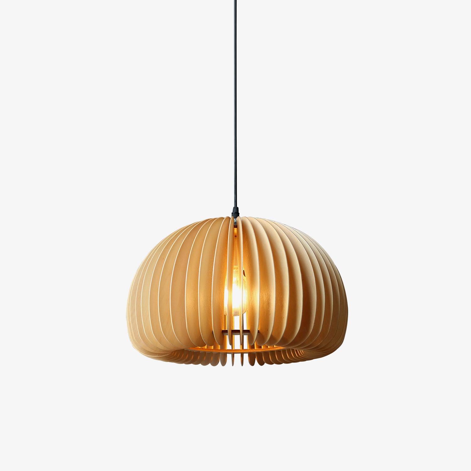 Solara Lampe Suspendue en Bois Dôme Citrouille Nordic - Neutralighting