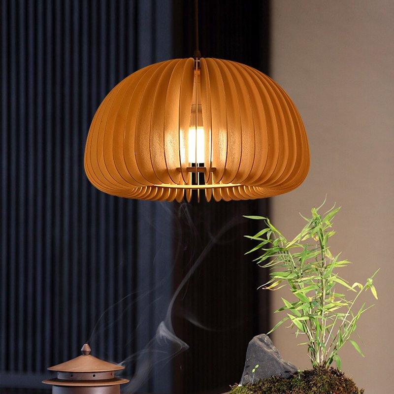 Solara Lampe Suspendue en Bois Dôme Citrouille Nordic - Neutralighting