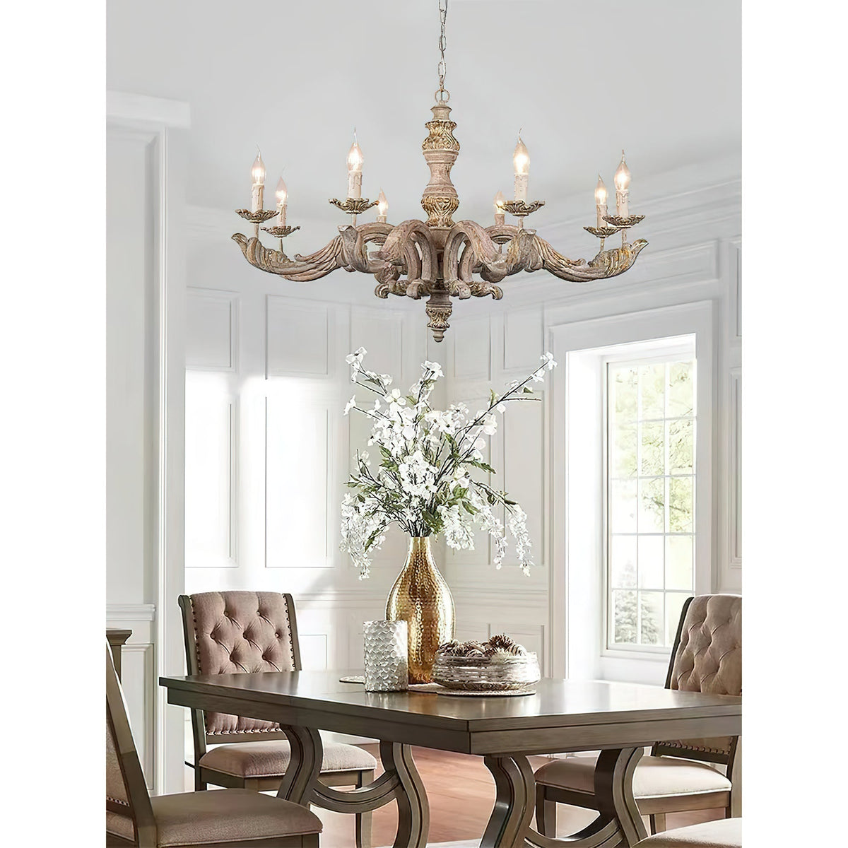 Vovynan Lustre Colonne Romaine Bois Luxe - Neutralighting