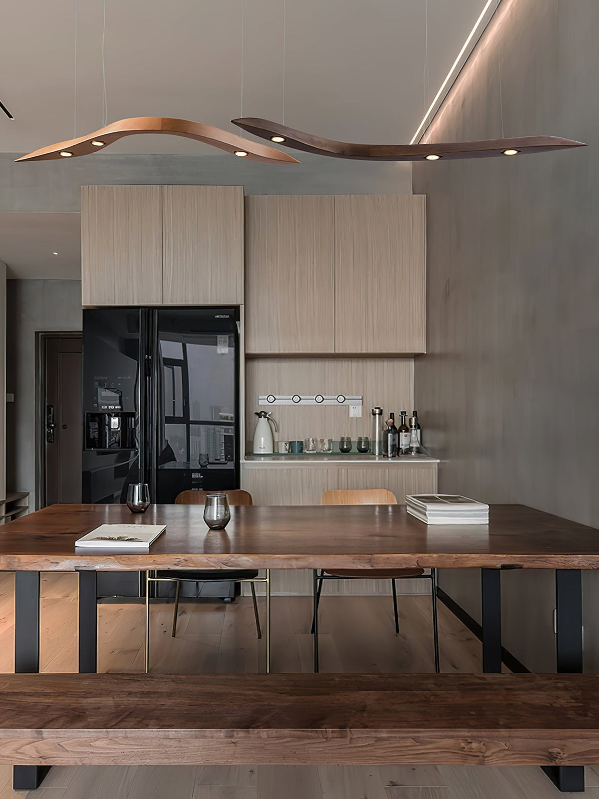 Flow Suspension Minimaliste en Bois - Neutralighting