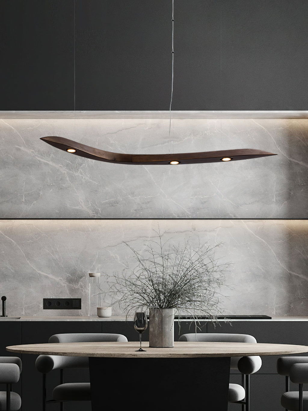 Flow Suspension Minimaliste en Bois - Neutralighting