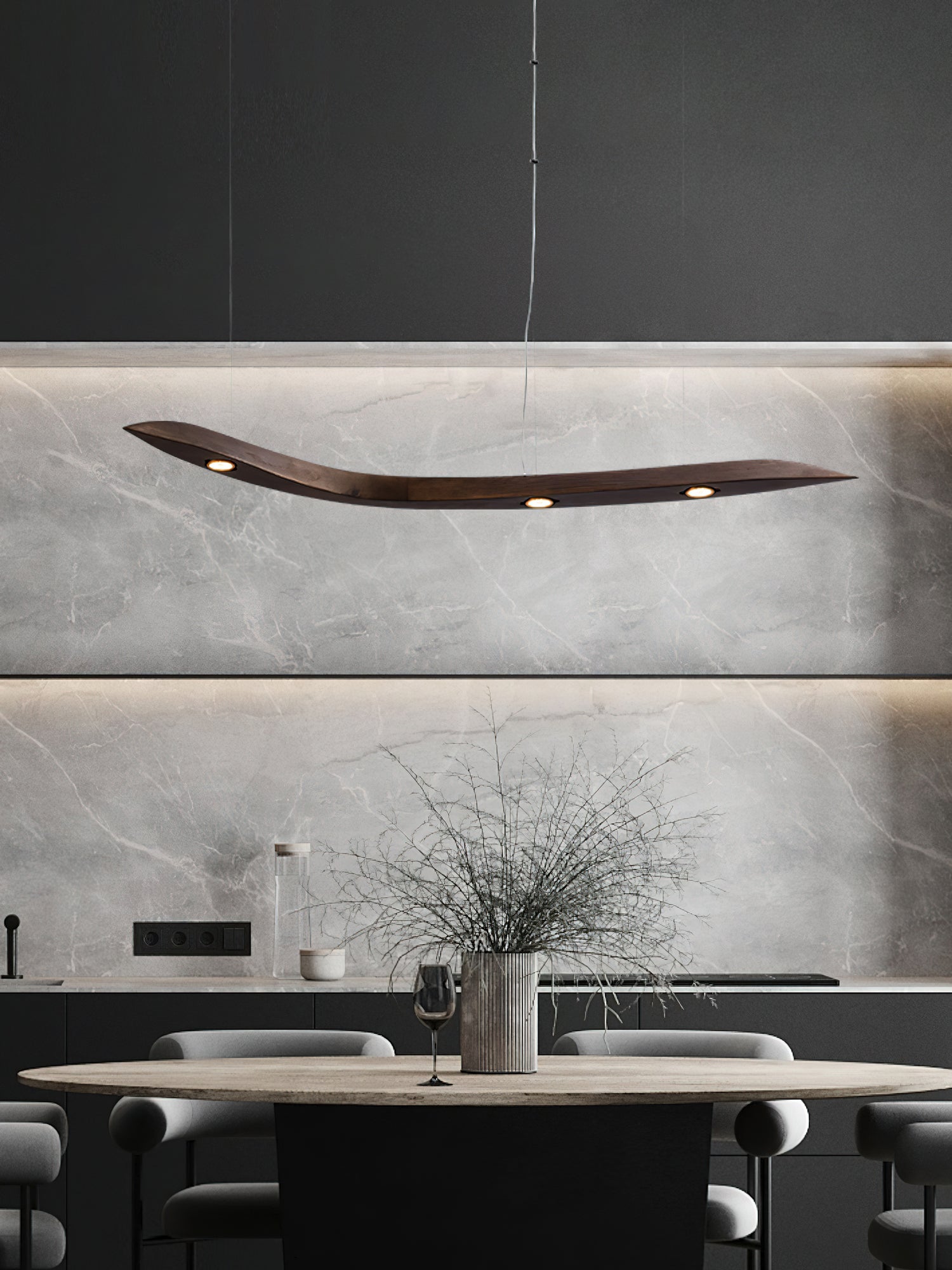 Flow Suspension Minimaliste en Bois - Neutralighting