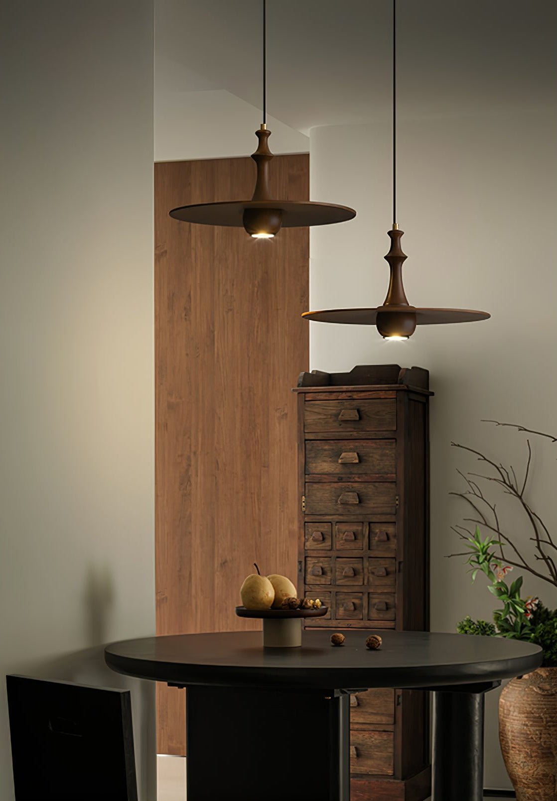 Spindle Lampe Pendante en Bois Tournante - Neutralighting
