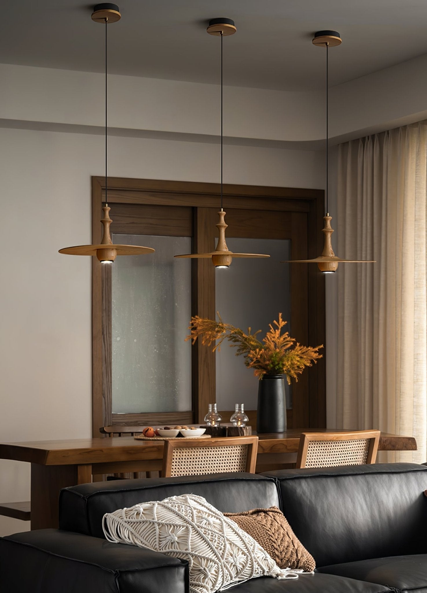 Spindle Lampe Pendante en Bois Tournante - Neutralighting