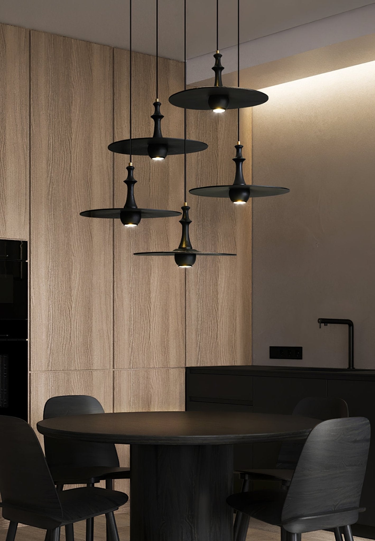 Spindle Lampe Pendante en Bois Tournante - Neutralighting