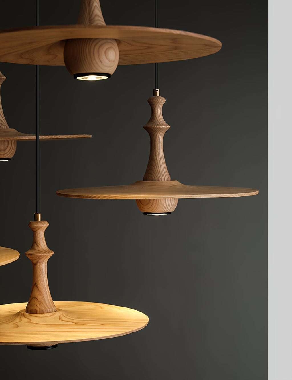 Spindle Lampe Pendante en Bois Tournante - Neutralighting