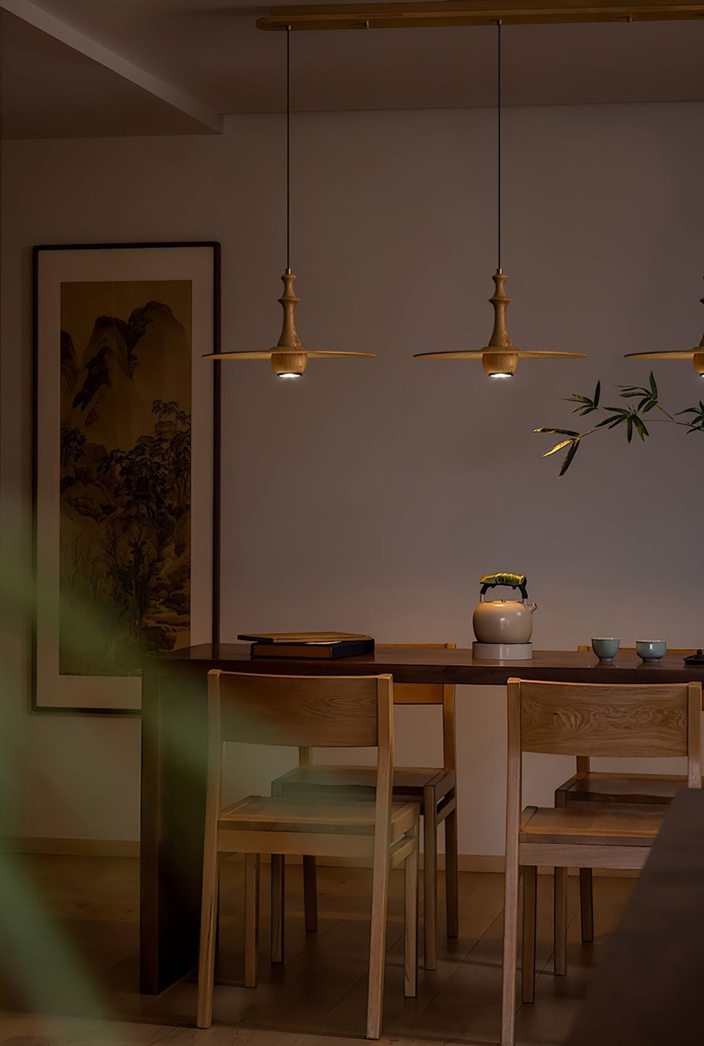 Spindle Lampe Pendante en Bois Tournante - Neutralighting