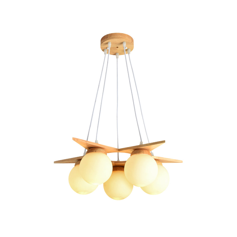 Zothaus Lustre Bois Verre Étoile Art Nordique Premium - Neutralighting