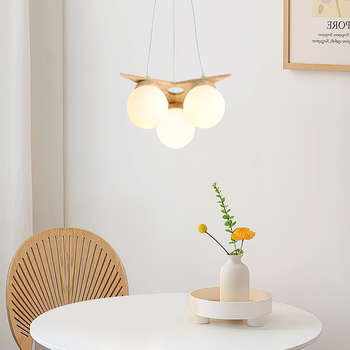 Zothaus Lustre Bois Verre Étoile Art Nordique Premium - Neutralighting