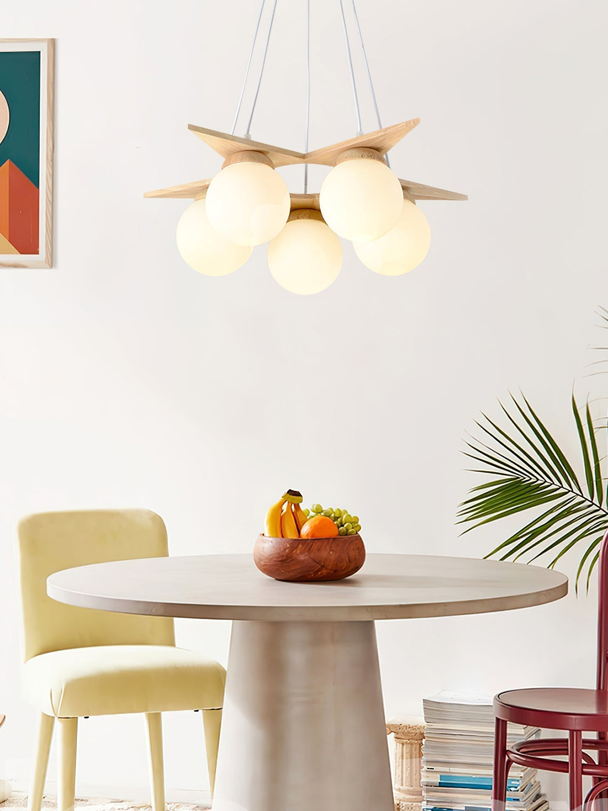 Zothaus Lustre Bois Verre Étoile Art Nordique Premium - Neutralighting