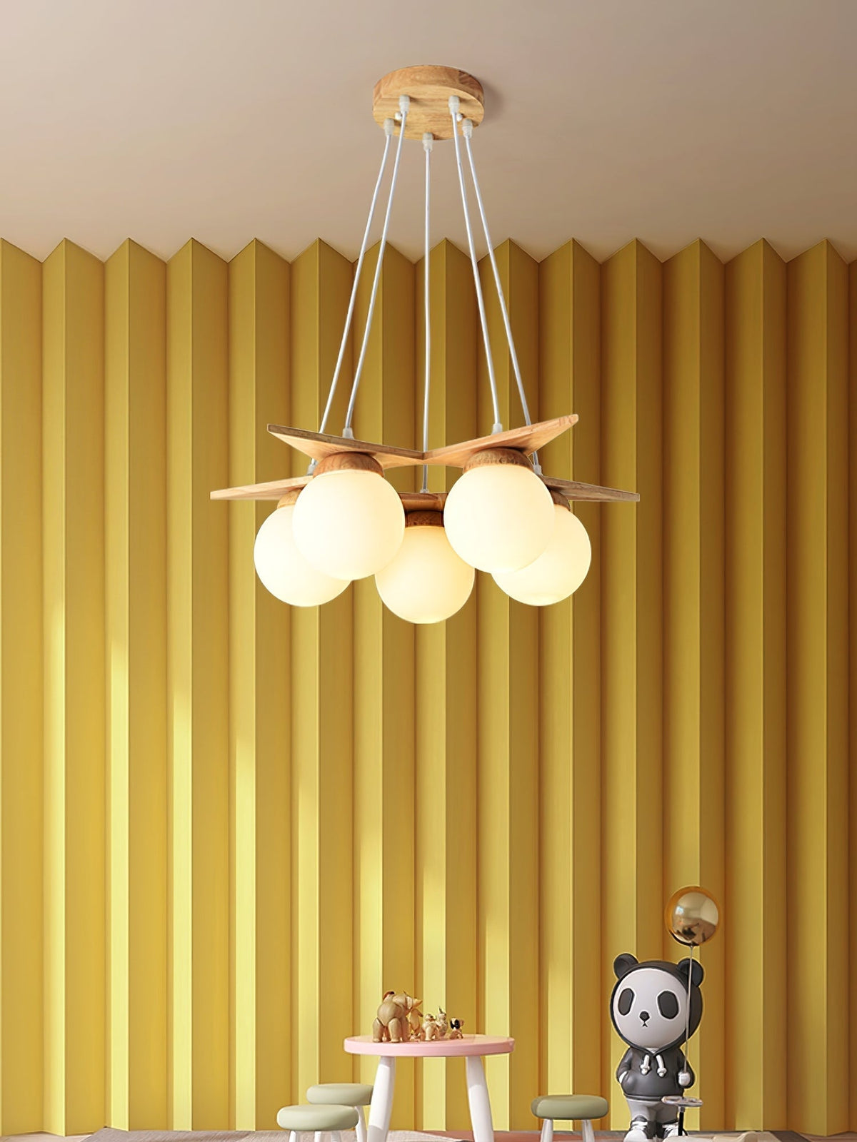 Zothaus Lustre Bois Verre Étoile Art Nordique Premium - Neutralighting