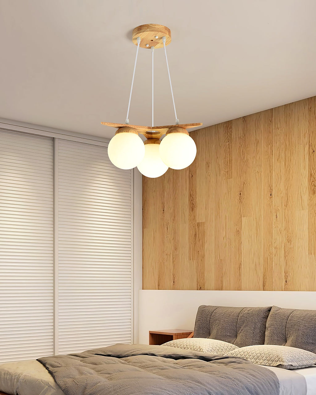 Zothaus Lustre Bois Verre Étoile Art Nordique Premium - Neutralighting