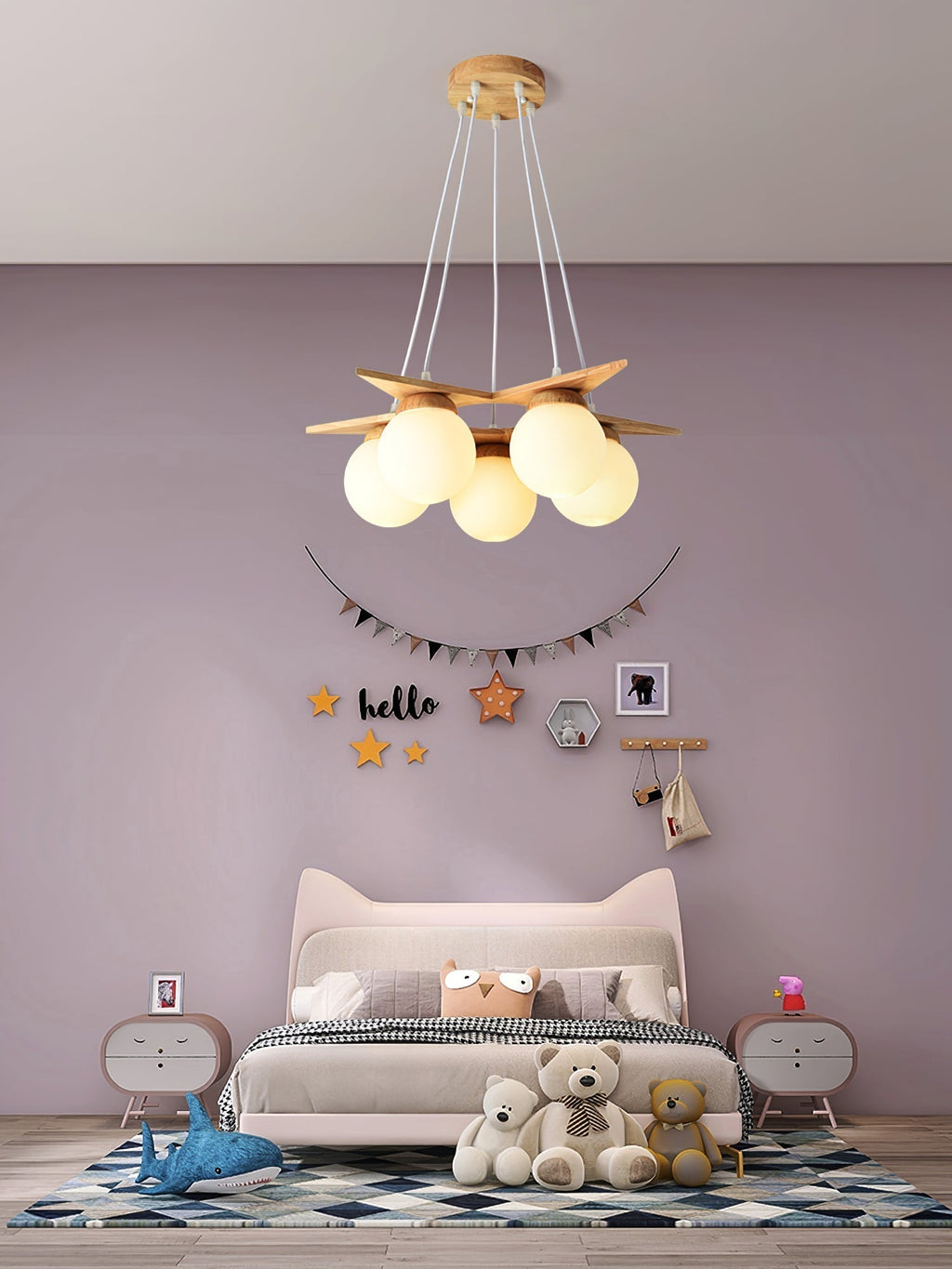 Zothaus Lustre Bois Verre Étoile Art Nordique Premium - Neutralighting