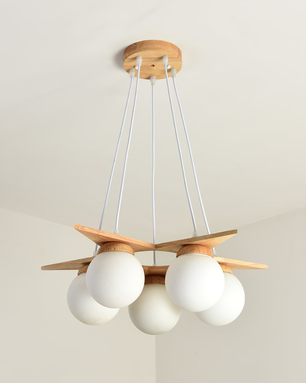 Zothaus Lustre Bois Verre Étoile Art Nordique Premium - Neutralighting