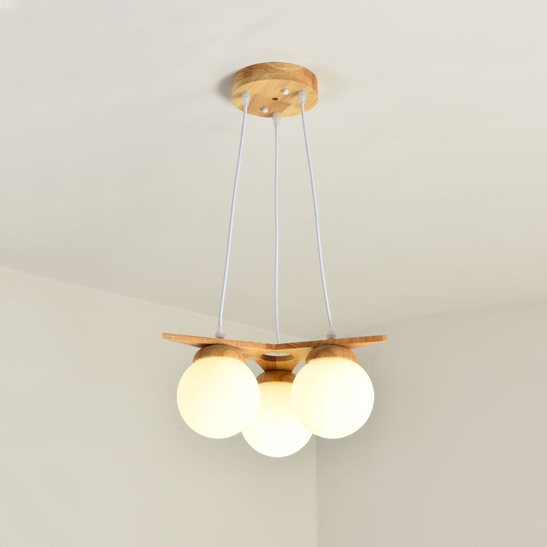 Zothaus Lustre Bois Verre Étoile Art Nordique Premium - Neutralighting