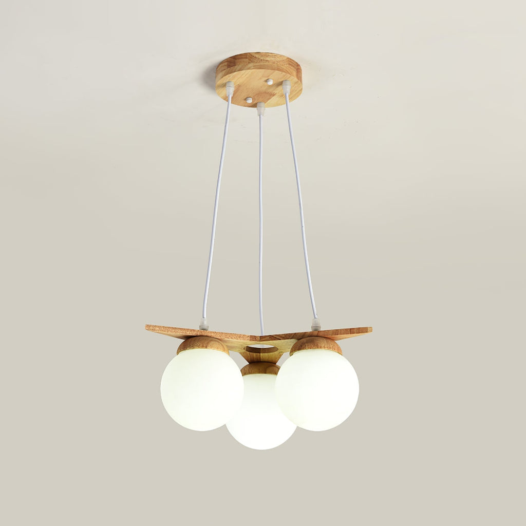Zothaus Lustre Bois Verre Étoile Art Nordique Premium - Neutralighting