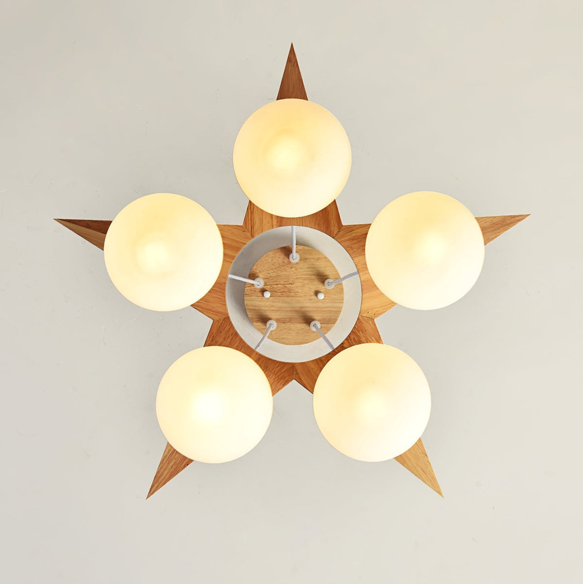 Zothaus Lustre Bois Verre Étoile Art Nordique Premium - Neutralighting