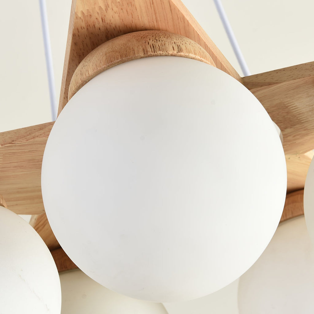 Zothaus Lustre Bois Verre Étoile Art Nordique Premium - Neutralighting
