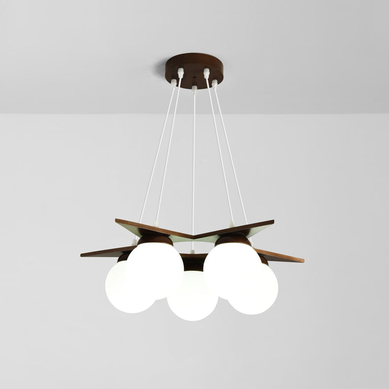 Zothaus Lustre Bois Verre Étoile Art Nordique Premium - Neutralighting