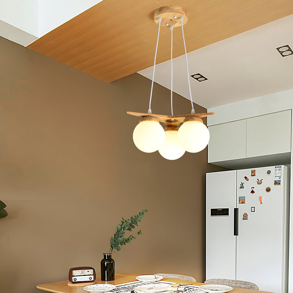 Zothaus Lustre Bois Verre Étoile Art Nordique Premium - Neutralighting