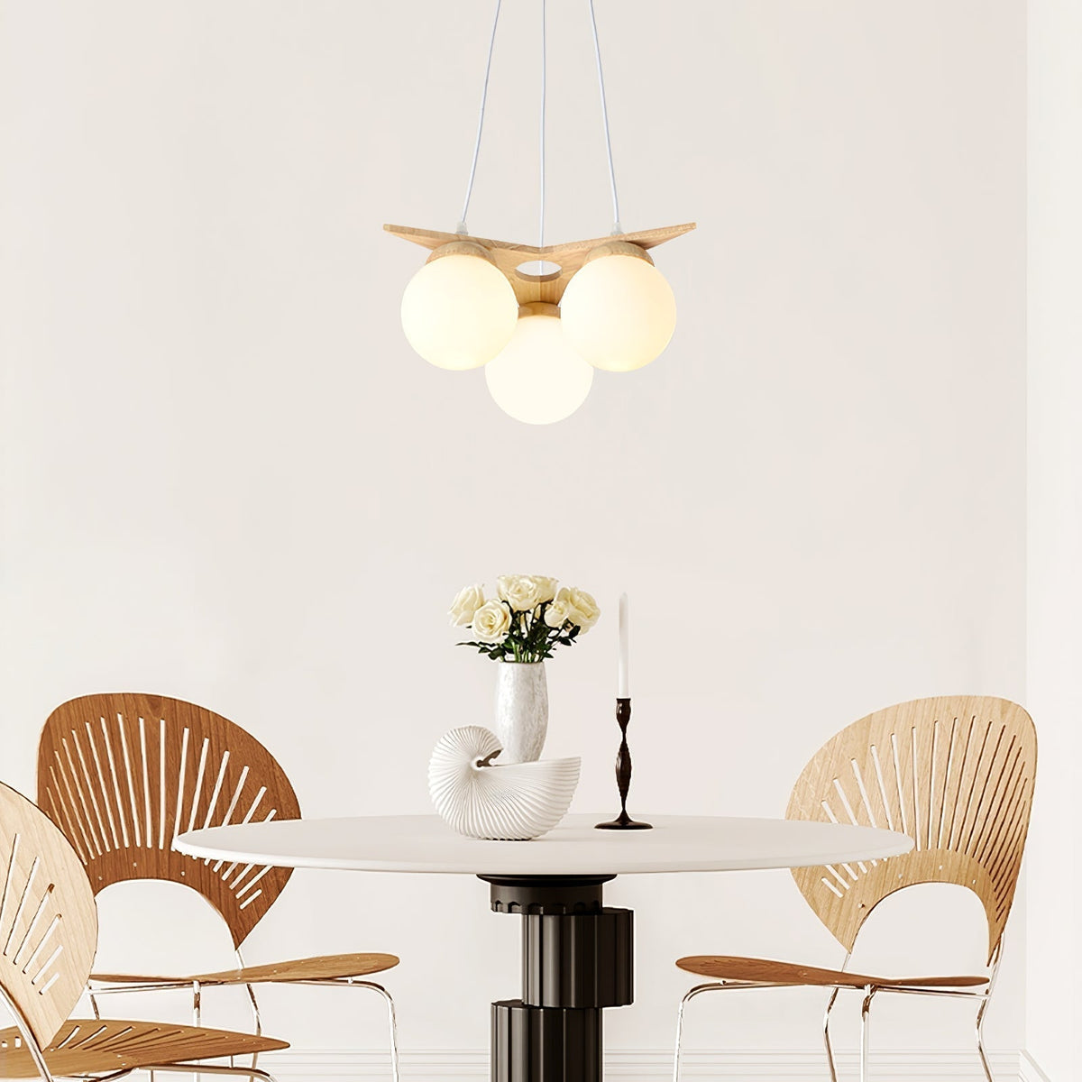 Zothaus Lustre Bois Verre Étoile Art Nordique Premium - Neutralighting