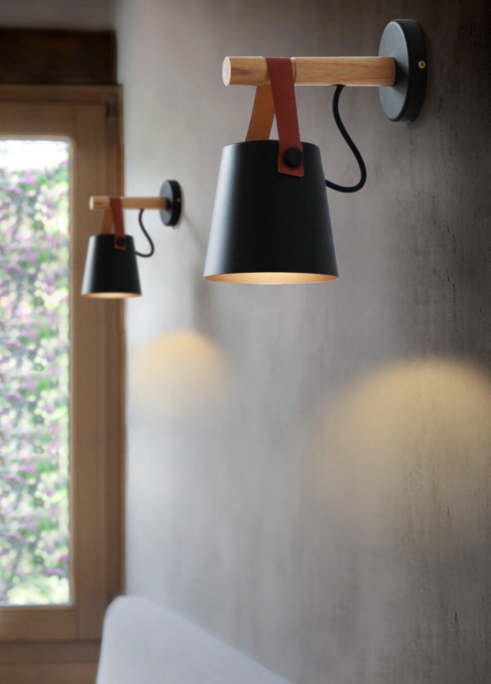 Solarese Applique en bois et cuir - Neutralighting