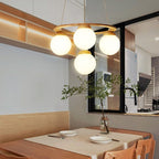 Valentina LED Suspension Bois Verre Blanc Salon/Chambre À Coucher - Neutralighting
