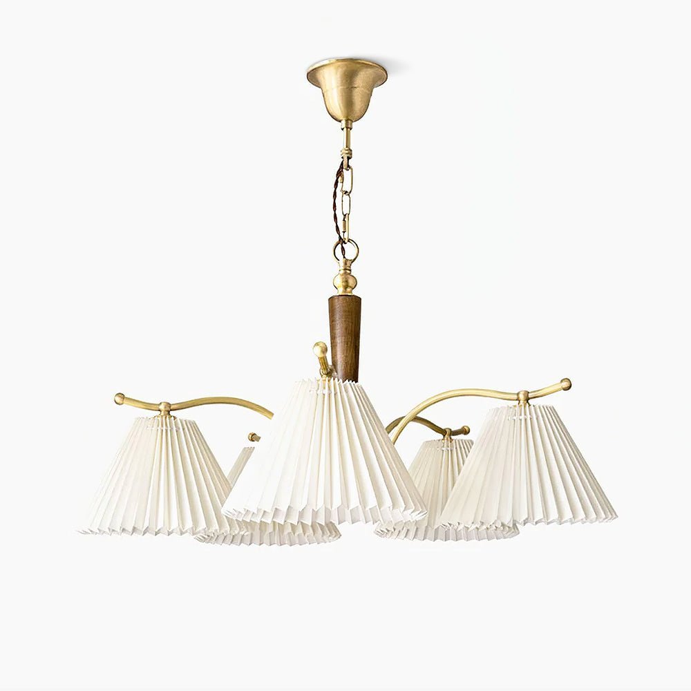 Lustra Chandelier en Laiton Abat-jour Plissé Classique - Neutralighting