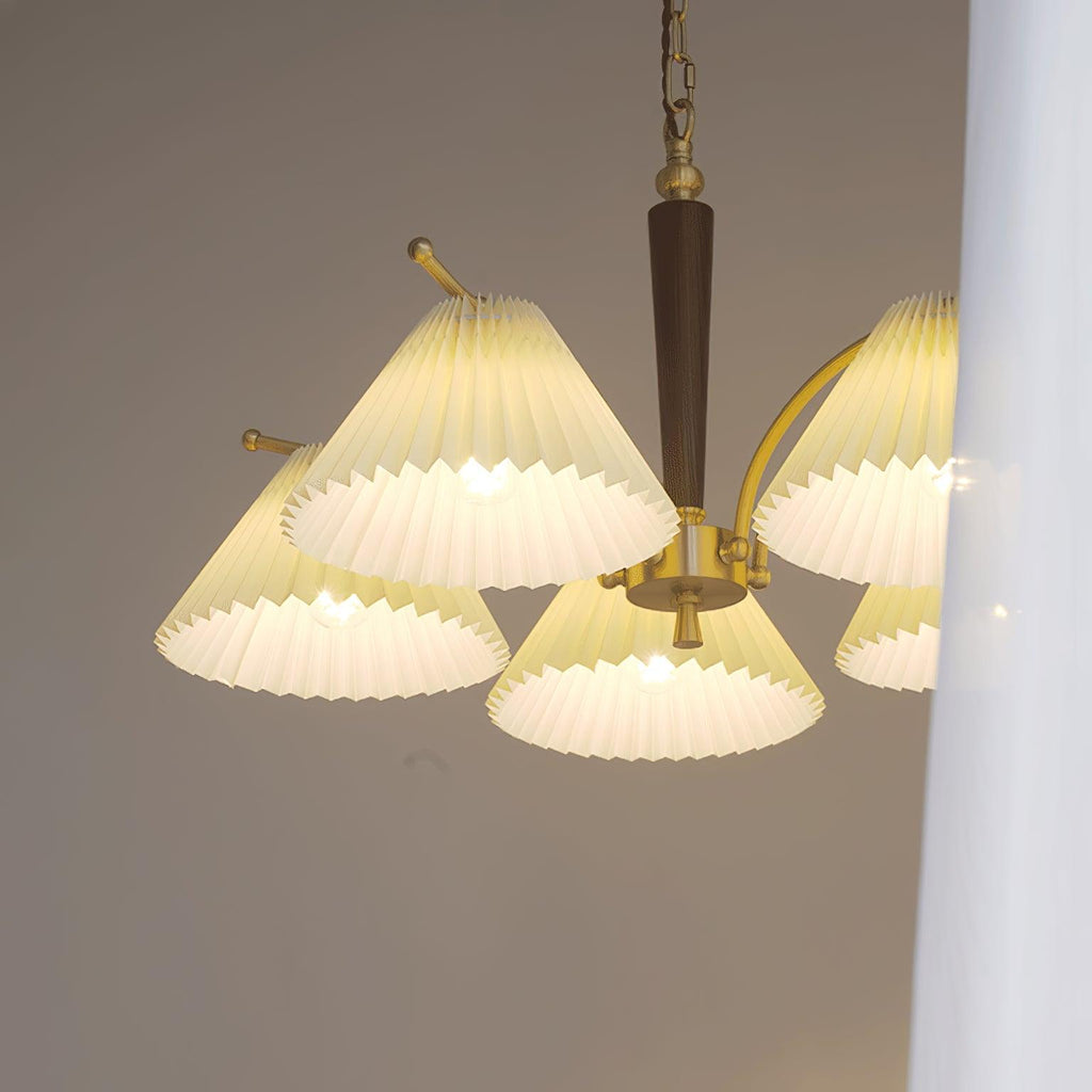 Lustra Chandelier en Laiton Abat-jour Plissé Classique - Neutralighting